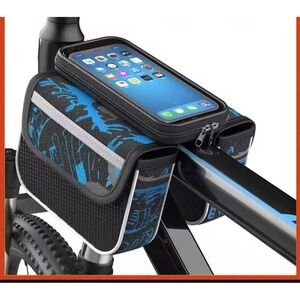 Bike Top Tube Pannier Bag with 6in Touchscreen Phone Case, Waterproof, Durable